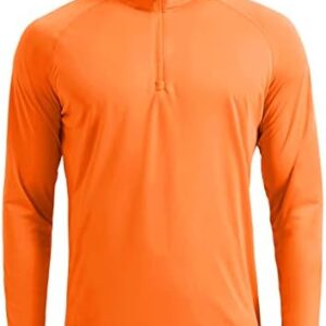 CRYSULLY Men's UPF 50+ Fishing Shirts Long Sleeve Sun Protection Hiking 1/4 Zip Tops