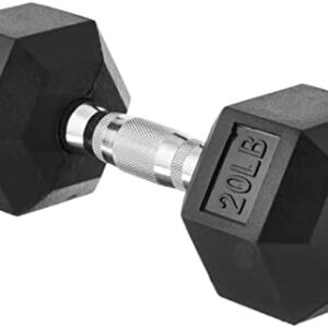 Amazon Basics Rubber Encased Exercise & Fitness Hex Dumbbell, Hand Weight For Strength Training