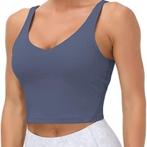 THE GYM PEOPLE Womens' Sports Bra Longline Wirefree Padded with Medium Support