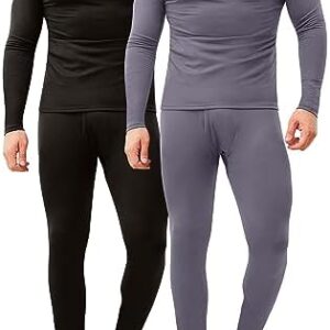 CL Men's Thermal Underwear Long Johns - 2 Pack Soft and Warm Long Underwear Base layer for Cold Weather