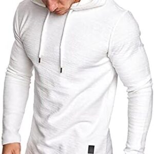 Lexiart Mens Fashion Athletic Hoodies Sport Sweatshirt Solid Color Fleece Pullover