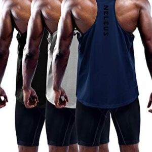 NELEUS Men's 3 Pack Workout Running Tank Top Sleeveless Gym Athletic Shirts