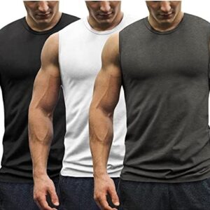 COOFANDY Men's 3 Pack Workout Tank Tops Gym Muscle Tee Bodybuilding Fitness Sleeveless T Shirts