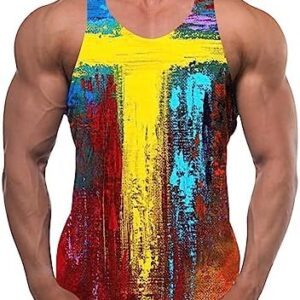 Men's Sleeveless Fitness Muscle T-Shirts Faith Cross Workout Tank Tops Pullover Gym Training Bodybuilding Vest