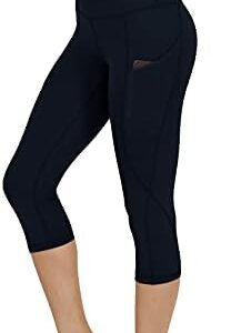 ODODOS Women's High Waisted Yoga Capris with Pockets,Tummy Control Non See Through Workout Sports Running Capri Leggings