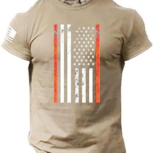 Xiloccer Surf Shirts Mens,Summer Men's Us Flag Logo Casual Fitness 3D Printed Short Sleeved T Shirt Nation T Shirts for Men