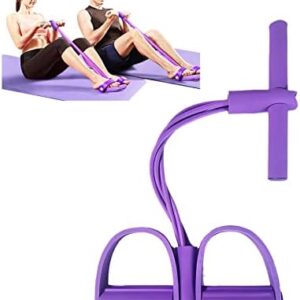 21 Fitness Resistance Bands-4 Tube Pedal Ankle Puller - 2023 New Sit up Leg Stretch Rope Exercise Bands with Handles, Stretching Workout Fitness Bands for Arm Weights Exercise Equipment