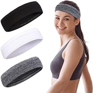 3Pcs Workout Headbands for Women Sweatbands for Women Non Slip Headband for Women Stretchy Headbands for Women