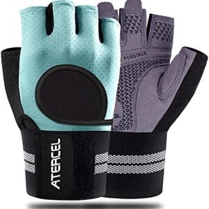 ATERCEL Weight Lifting Gloves Breathable Workout Gloves with Wrist Support for Gym, Exercise, Pull ups, Super Lightweight for Mens and Women, Full Palm Protection