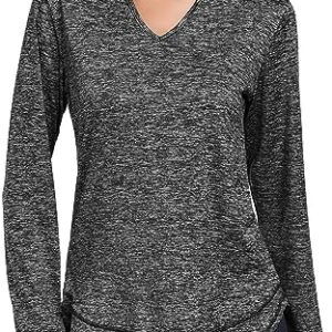 Absttith Women's Long Sleeve Workout Shirts Running Yoga Tops Athletic V Neck Sport Tee Side Split