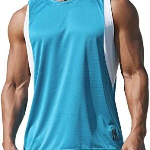 Aixdir Men's Quick Dry Sleeveless Gym Muscle Shirts Bodybuilding Fitness Athletic Workout Sport Tank Tops