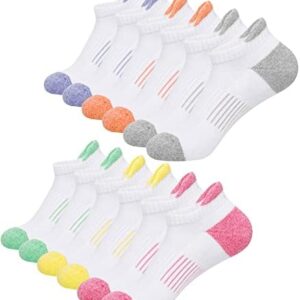 Ankle Socks for Women Running Socks, Cushioned Athletic Low Cut No Show Socks Womens Liner Footies for Sneakers 6 Pairs