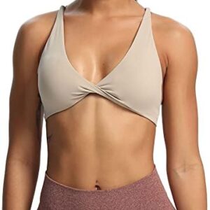 Aoxjox Women's Workout Sports Bras Fitness Backless Padded Sienna Low Impact Bra Yoga Crop Tank Top