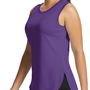 BALEAF Women's Workout Tank Tops Sleeveless Athletic Tennis Exercise Running Shirts with Side Slit