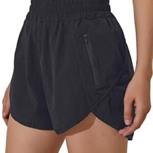 BMJL Women's Running Shorts Elastic High Waisted Shorts Pocket Sporty Workout Shorts Quick Dry Athletic Shorts Pants