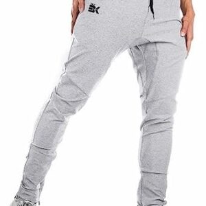 BROKIG Mens Jogger Sport Pants, Casual Zipper Gym Workout Sweatpants Pockets