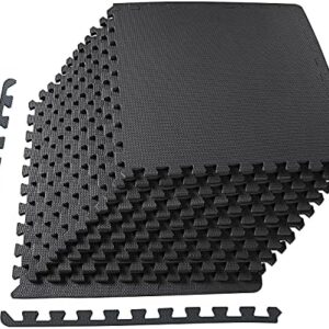 BalanceFrom Puzzle Exercise Mat with EVA Foam Interlocking Tiles for MMA, Exercise, Gymnastics and Home Gym Protective Flooring, Multiple Sizes