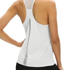 Bestisun Women Mesh Racerback Tank Workout Yoga Gym Athletic Shirts Backless Running Dance Tops