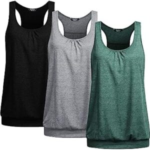 Beyove Racerback Tank Tops for Women Yoga Athletic Workout Tops Sleeveless Loose Fit Muscle Shirts Activewear 3 Pack