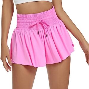 Blaosn Flowy Athletic Shorts for Women High Waisted Gym Yoga Workout Running Spandex Tennis Skirts Cute Clothes Summer