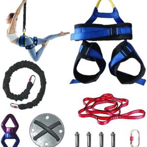 Bungee workout bands cord equipment Yoga bungee equipment cord strap rope harness. Adjustable and more comfortable harness Heavy Bungee Resistance Band Set. Gravity Yoga Bungee Cord Resistance Belt Set Bungee dance harness rope complete kit.