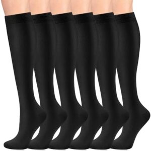 CAMBIVO Compression Socks for Women and Men (6 Pairs), Compression Stockings 8-15 mmHg for Running, Walking, All-Day Wear