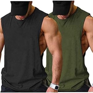 COOFANDY Men Workout Tank Top 2 Pack Gym Bodybuilding Sleeveless Muscle T Shirts