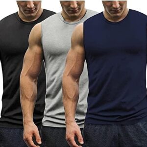 COOFANDY Men's 3 Pack Workout Tank Tops Gym Muscle Tee Bodybuilding Fitness Sleeveless T Shirts