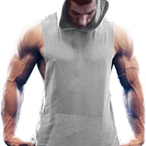 COOFANDY Men's Workout Hooded Tank Tops Bodybuilding Muscle Cut Off T Shirt Sleeveless Gym Hoodies