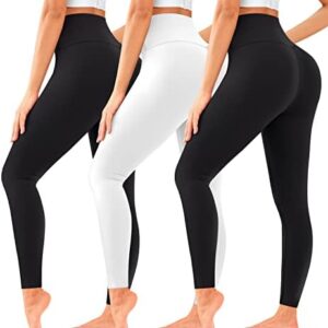 COOLOVER 3 Pack Leggings for Women-Butt Lift High Waisted Tummy Control Yoga Pants-Workout Running Leggings