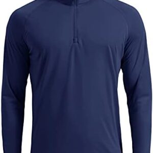CRYSULLY Men's UPF 50+ Fishing Shirts Long Sleeve Sun Protection Hiking 1/4 Zip Tops