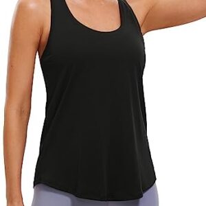 CRZ YOGA Womens Pima Cotton Racerback Workout Tank Tops Lightweight Loose Sleeveless Tops Athletic Gym Shirts