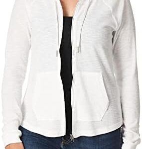 Calvin Klein Women's Premium Performance Ruched Long Sleeve Zip Up Hoodie (Standard and Plus)