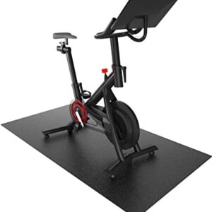 Cycleclub Bike Mat Compatible with Peloton Bike Elliptical Treadmill Mat, 6mm Thick, Under Exercise Bike Trainer Mat Pad for Stationary Indoor Spin Bike,Hardwood Floor Carpet Black Gym Equipment Mat