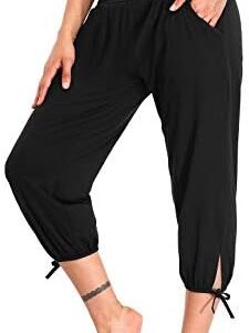 DIBAOLONG Womens Yoga Pants Capri Loose Workout Sweatpants Comfy Lounge Joggers with Pockets