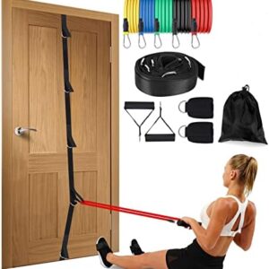 Door Anchor Strap for Resistance Bands, Multi Point Door Anchor, Heavy Duty Door Anchor for Exercise Bands, Control Track for Resistance Bands, Door Anchor Attachment, Easy to Install