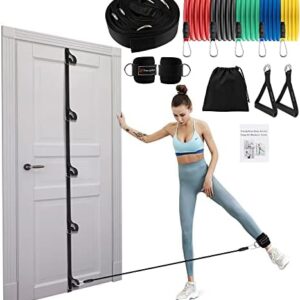 Door Anchor Strap for Resistance Bands, Portable Workout Resistance Band Door Anchors, Space Saving Easy Set Up Home Gym, Secure Multi Point Anchor Gym for Home Fitness