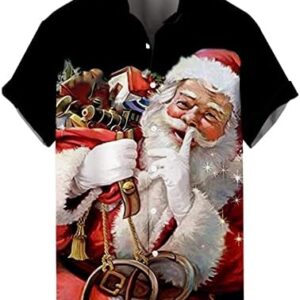 Dress Shirts for Men Near Me,Mens Printed Christmas Shirts Short Sleeve Button Down Beach Shirts Shirt for Man Tee