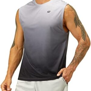 EZRUN Men's Workout Sleeveless Shirts Quick Dry Muscle Swim Shirt Gym Fitness Running Beach Tank Tops