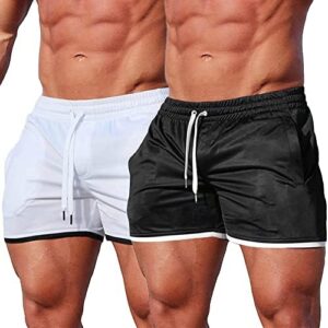 FLYFIREFLY Men's 4" Workout Running Shorts Quick Dry Lightweight Gym Yoga Shorts