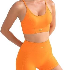 FRESOUGHT 2 Piece Workout Sets for Women, Seamless Work Out Ribbed Gym Outfits, Yoga Activewear Set