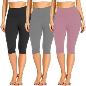 FULLSOFT 3 Pack Leggings for Women Non See Through-Workout High Waisted Tummy Control Running Yoga Pants