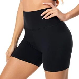 FULLSOFT High Waisted Biker Shorts for Women-5" Tummy Control Fitness Athletic Workout Running Yoga Gym Shorts