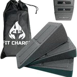 Fit Charge | Slant Board Calf Stretcher and Squat Wedge,squat stand, Weight Machines, stretching equipment, calf stretcher slant board, deadlift platform-Perfect for Home Gym!