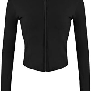 Gihuo Women's Athletic Full Zip Lightweight Workout Jacket with Thumb Holes