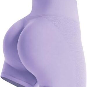 Gym Shorts Women, Seamless Yoga Workout Shorts, High-Waisted Scrunch Butt Booty Lifting Athletic Running Active Shorts