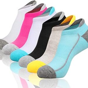 Heatuff Womens Low Cut Ankle Athletic Socks Cushioned Running Performance Breathable Tab Sock 6 Pack