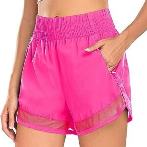 Holipick 3 '' High Waisted Running Shorts with Mesh Liner Quick Dry Lightweight Gym Track Workout Athletic Shorts Zip Pockets