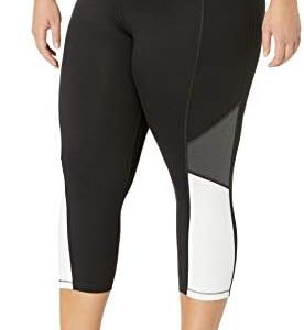 JUST MY SIZE Women's Plus Size Active Pieced Stretch Capri