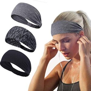 Joyfree Workout Headbands for Women Men Sweatband Yoga Sweat Bands Elastic Wide Headbands for Sports Fitness Exercise Tennis Running Gym Dance Athletic